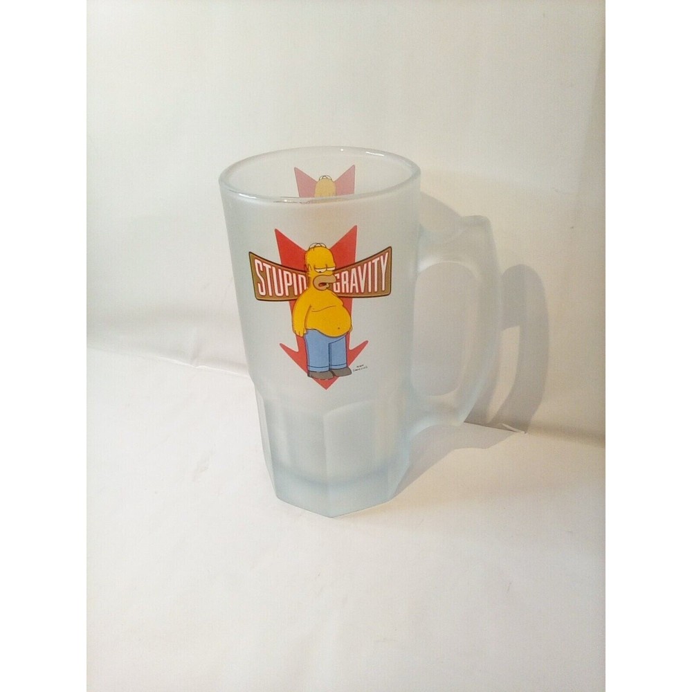 HOMER SIMPSON “STUPID GRAVITY” FROSTED 40 OZ 2002 FOX MUG